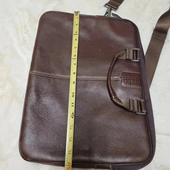 BOCONI BRYANT LEATHER SLEEVE BRIEFCASE LAPTOP TABLET DARK BROWN - Picture 10 of 11